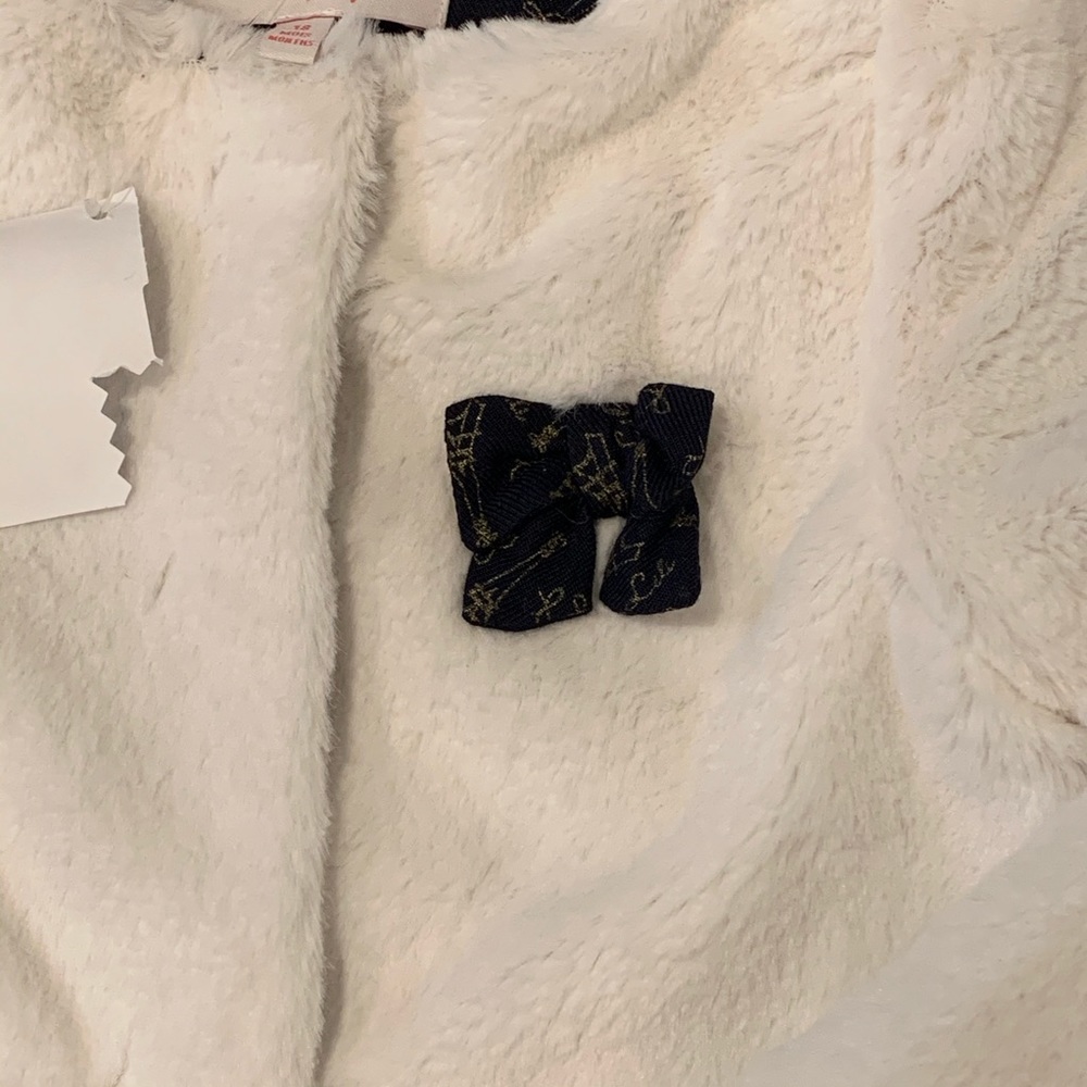 Lili Gaufrette white fur sweater/jacket 12m NWT - Picture 2 of 3